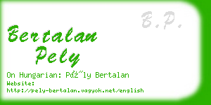 bertalan pely business card